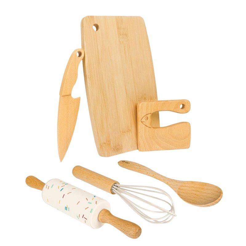 Drewniany zestaw noży i akceso – Kitchen Kids Baking Set recenzja i cena